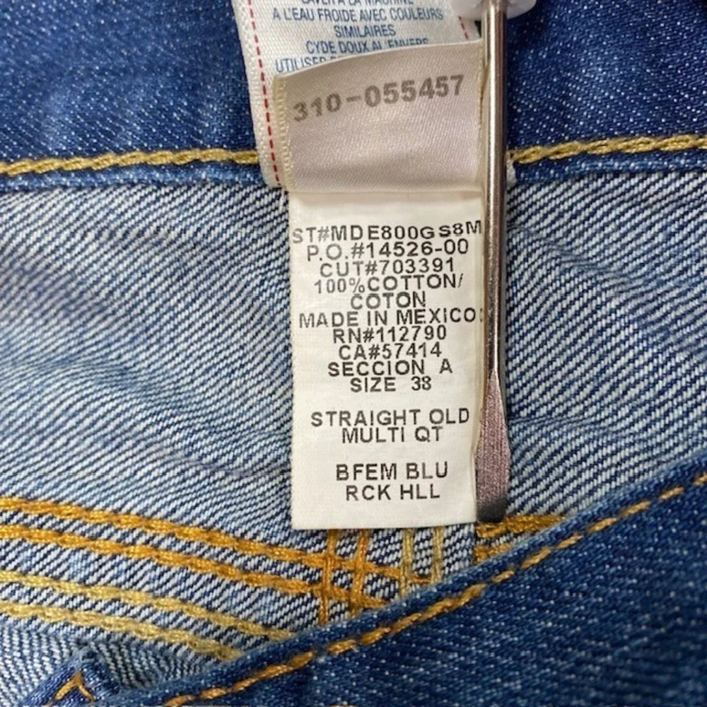 True Religion Straight Old Multi QT‎ Mens Blue Denim Jeans Size 38